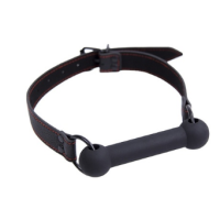 SILICONE BLACK BONE GAG BLACK BELT